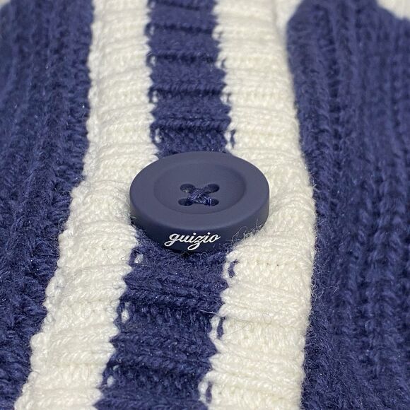 GUIZIO X CHAMPION Cardigan Sweater Women’s Medium Blue Varsity Academia Relaxed - Picture 9 of 13